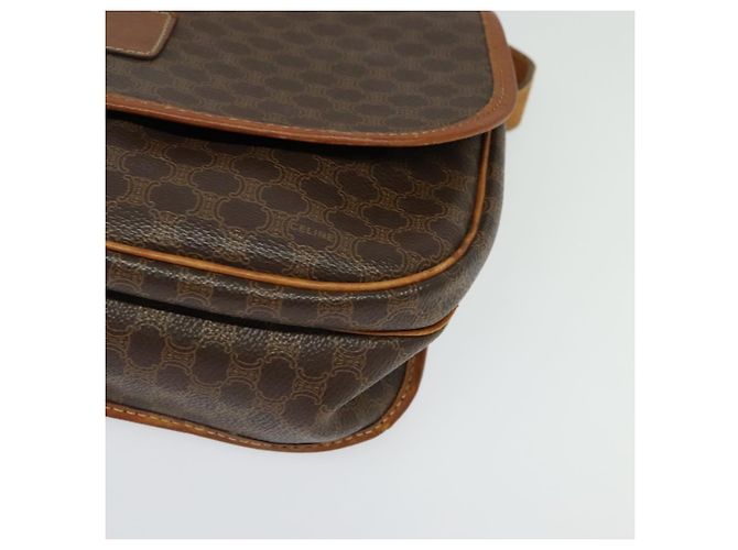 Céline Borsa a Spalla in Tela Macadam CELINE in Pelle PVC Marrone Oro Auth bs28301 D'oro - vista 15