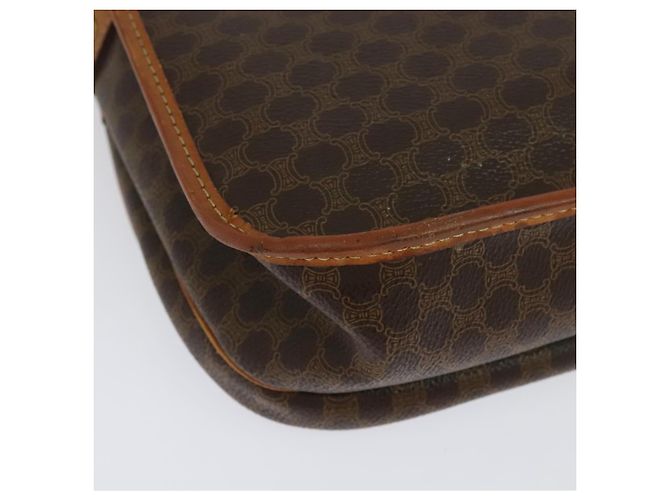 Céline Borsa a Spalla in Tela Macadam CELINE in Pelle PVC Marrone Oro Auth bs28301 D'oro - vista 16