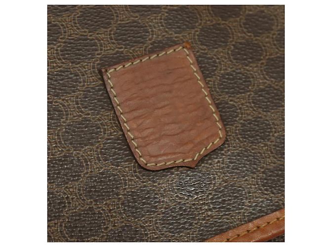 Céline Borsa a Spalla in Tela Macadam CELINE in Pelle PVC Marrone Oro Auth bs28301 D'oro - vista 17