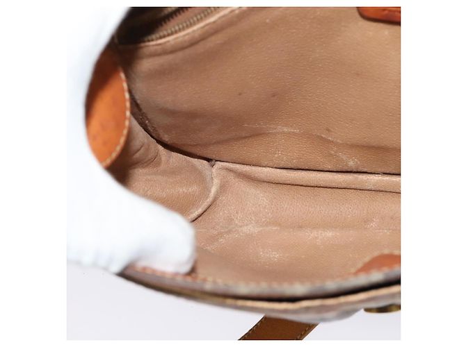 Céline Borsa a Spalla in Tela Macadam CELINE in Pelle PVC Marrone Oro Auth bs28301 D'oro - vista 20