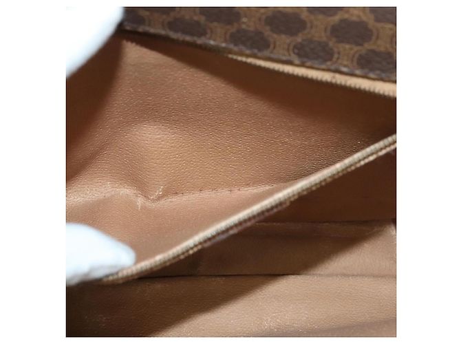 Céline Borsa a Spalla in Tela Macadam CELINE in Pelle PVC Marrone Oro Auth bs28301 D'oro - vista 21