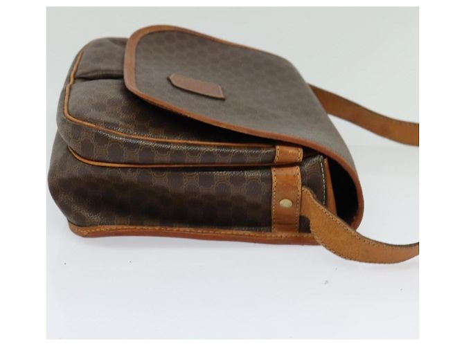 Céline Borsa a Spalla in Tela Macadam CELINE in Pelle PVC Marrone Oro Auth bs28301 D'oro - vista 4