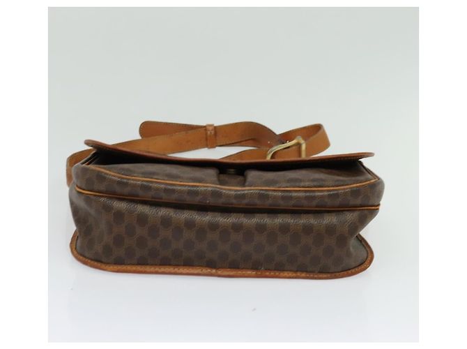 Céline Borsa a Spalla in Tela Macadam CELINE in Pelle PVC Marrone Oro Auth bs28301 D'oro - vista 5