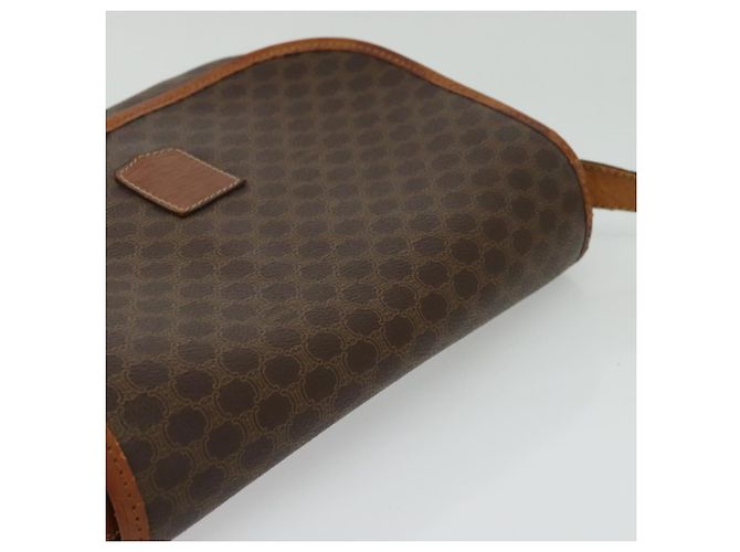 Céline Borsa a Spalla in Tela Macadam CELINE in Pelle PVC Marrone Oro Auth bs28301 D'oro - vista 6