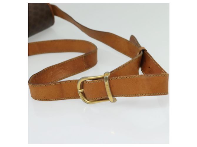Céline Borsa a Spalla in Tela Macadam CELINE in Pelle PVC Marrone Oro Auth bs28301 D'oro - vista 7
