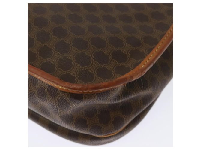 Céline Borsa a Spalla in Tela Macadam CELINE in Pelle PVC Marrone Oro Auth bs28301 D'oro - vista 9