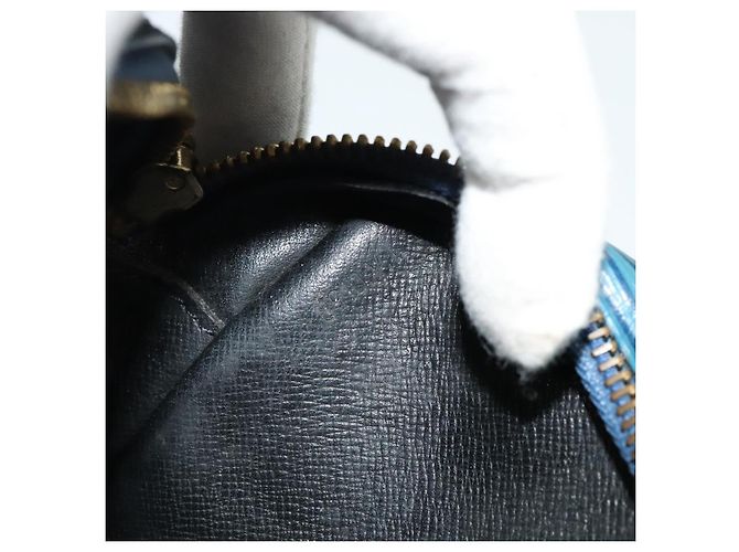 LOUIS VUITTON Epi June Feuille Schultertasche Blau M52155 LV Auth 135469 - Ansicht 12