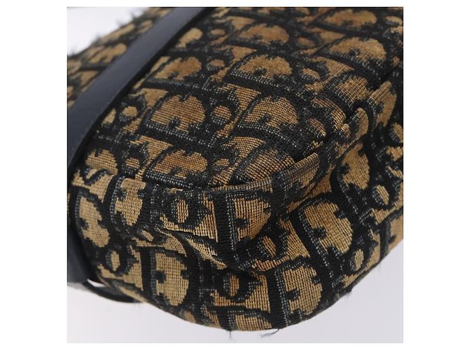 Borsa a Spalla in Tela Trotter Christian Dior Blu Navy Oro Auth mr1464 D'oro - vista 13