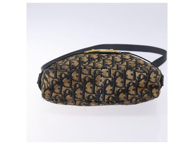 Borsa a Spalla in Tela Trotter Christian Dior Blu Navy Oro Auth mr1464 D'oro - vista 9
