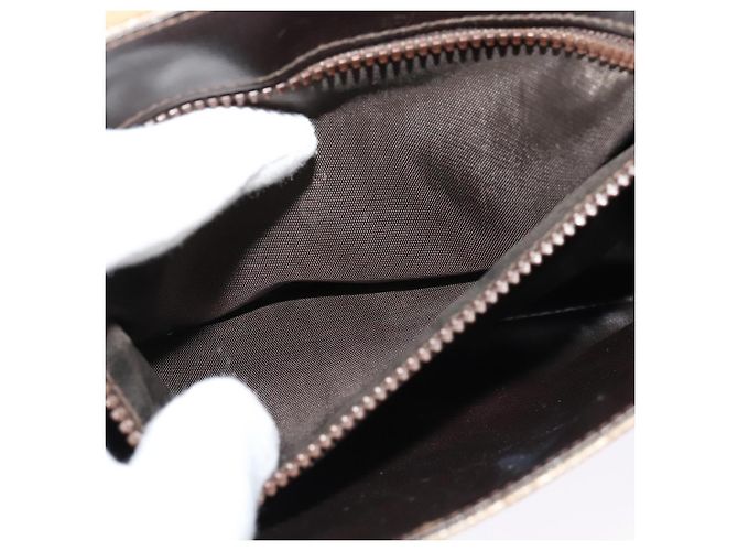 Céline Borsa a Spalla in Tela Macadam CELINE PVC Beige Oro Auth bs28302 D'oro - vista 11