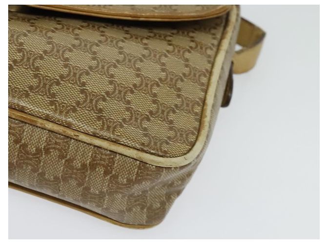 Céline Borsa a Spalla in Tela Macadam CELINE PVC Beige Oro Auth bs28302 D'oro - vista 15