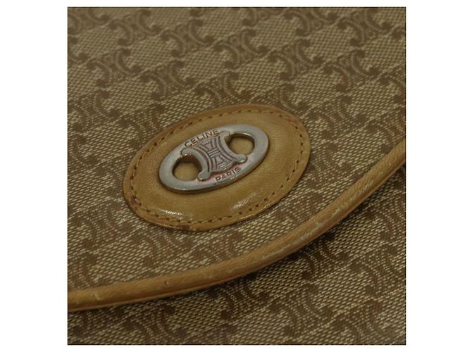 Céline Borsa a Spalla in Tela Macadam CELINE PVC Beige Oro Auth bs28302 D'oro - vista 18