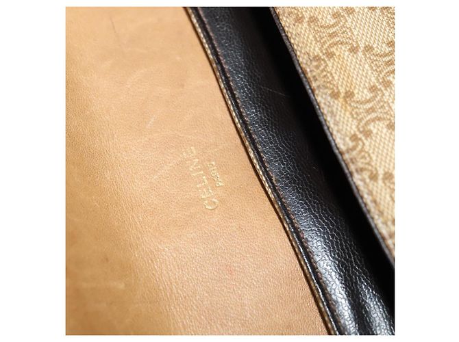 Céline Borsa a Spalla in Tela Macadam CELINE PVC Beige Oro Auth bs28302 D'oro - vista 19