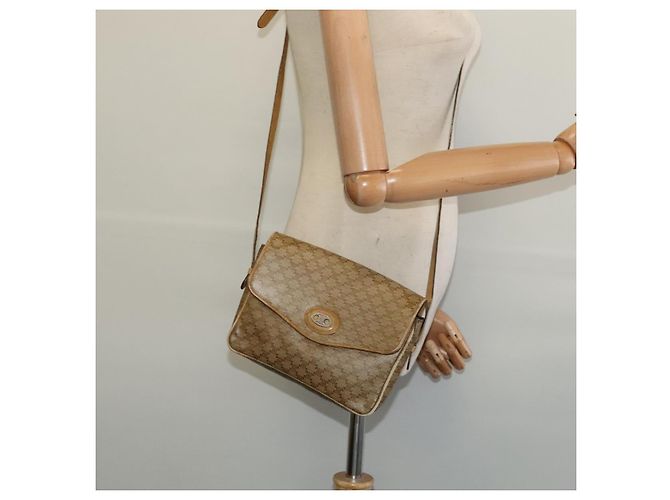 Céline Borsa a Spalla in Tela Macadam CELINE PVC Beige Oro Auth bs28302 D'oro - vista 22