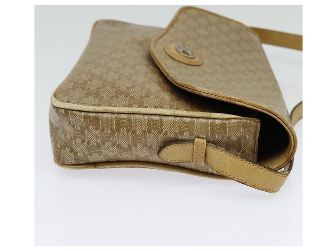 Céline Borsa a Spalla in Tela Macadam CELINE PVC Beige Oro Auth bs28302 D'oro - vista 4