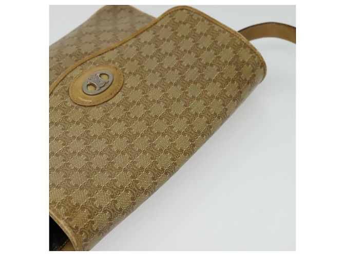 Céline Borsa a Spalla in Tela Macadam CELINE PVC Beige Oro Auth bs28302 D'oro - vista 6