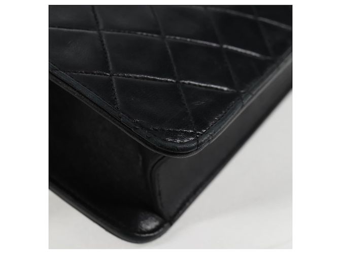 CHANEL Borsa a Spalla Matelassé in Pelle di Agnello 2 in 1 Nero Oro CC Auth 129737SV D'oro - vista 18
