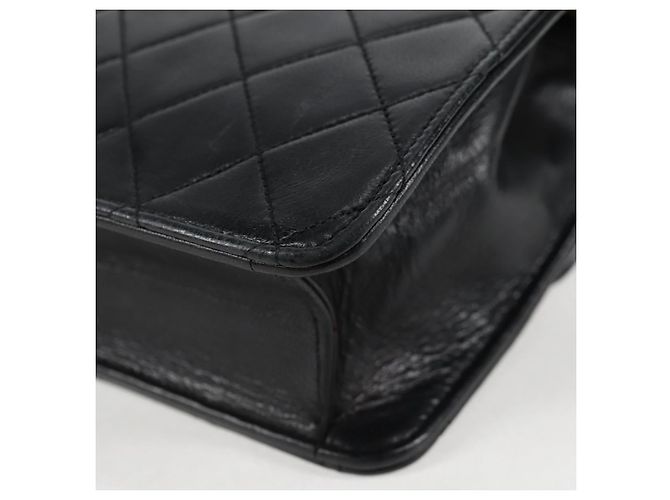 CHANEL Borsa a Spalla Matelassé in Pelle di Agnello 2 in 1 Nero Oro CC Auth 129737SV D'oro - vista 19