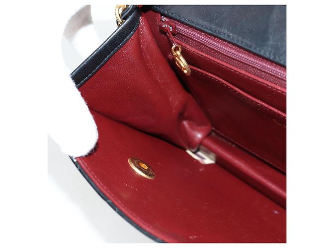CHANEL Borsa a Spalla Matelassé in Pelle di Agnello 2 in 1 Nero Oro CC Auth 129737SV D'oro - vista 26