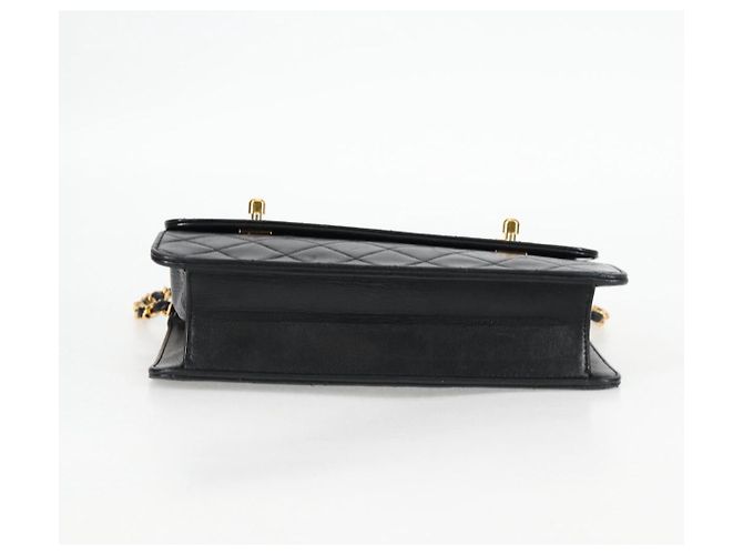 CHANEL Borsa a Spalla Matelassé in Pelle di Agnello 2 in 1 Nero Oro CC Auth 129737SV D'oro - vista 5