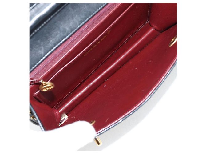 CHANEL Borsa a Spalla Matelassé in Pelle di Agnello 2 in 1 Nero Oro CC Auth 129737SV D'oro - vista 9