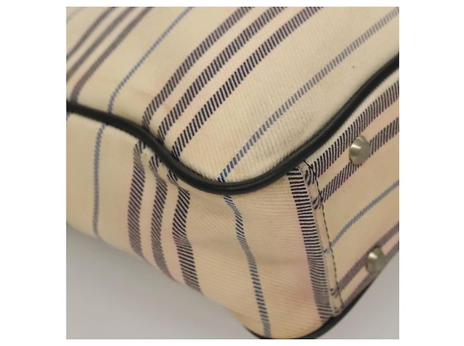 BURBERRY Tote Bag Canvas Beige Silver Auth bs27693 Silvery - view 15
