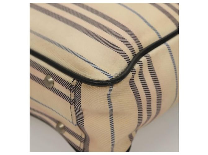 BURBERRY Tote Bag Canvas Beige Silver Auth bs27693 Silvery - view 16