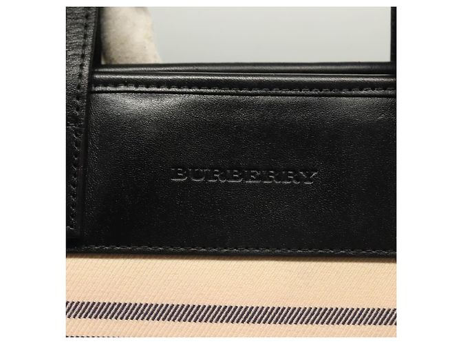 BURBERRY Tote Bag Canvas Beige Silver Auth bs27693 Silvery - view 17
