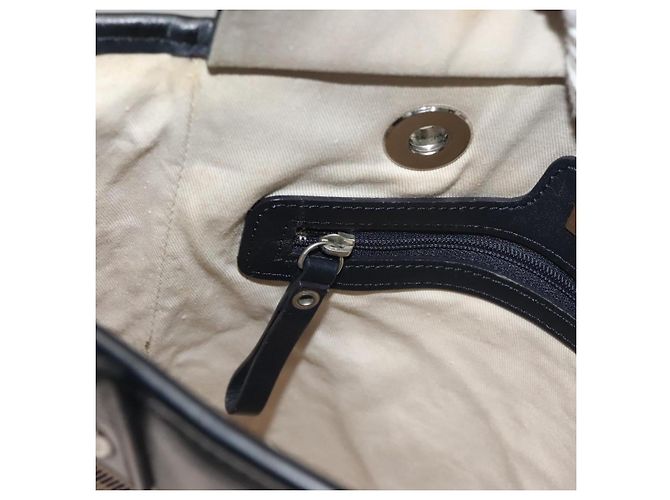 BURBERRY Tote Bag Canvas Beige Silver Auth bs27693 Silvery - view 20