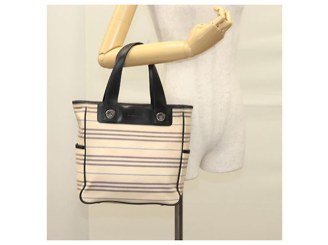 BURBERRY Tote Bag Canvas Beige Silver Auth bs27693 Silvery - view 22
