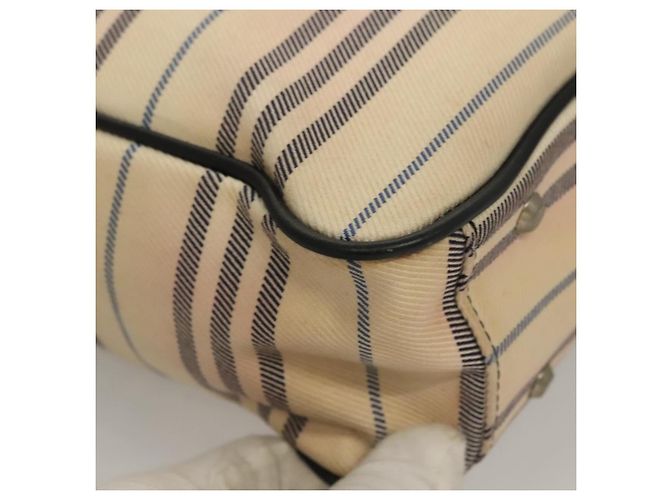BURBERRY Tote Bag Canvas Beige Silver Auth bs27693 Silvery - view 9
