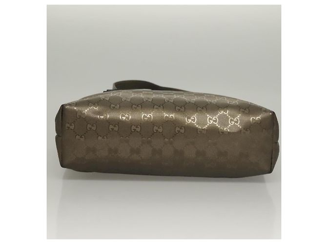 GUCCI GG Implementierung Tote Bag PVC Khaki Silber 211138 Auth sw1132 - Ansicht 12
