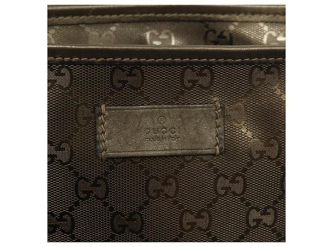 GUCCI GG Implementierung Tote Bag PVC Khaki Silber 211138 Auth sw1132 - Ansicht 17