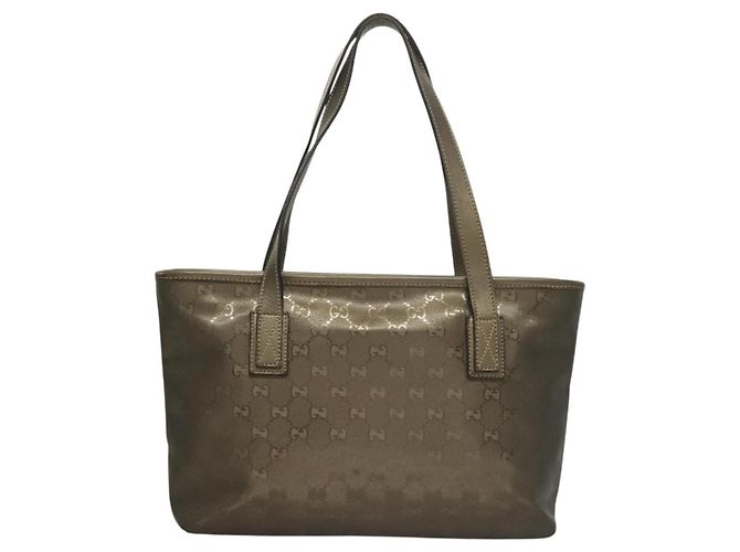 GUCCI GG Implementierung Tote Bag PVC Khaki Silber 211138 Auth sw1132 - Ansicht 3