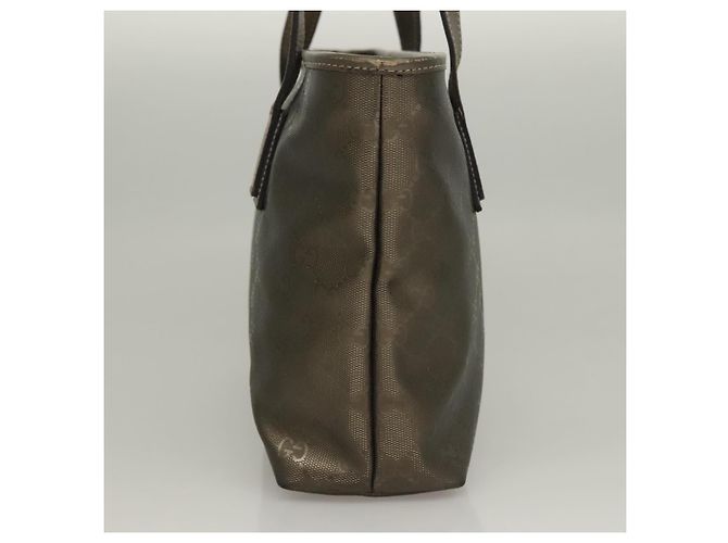 GUCCI GG Implementierung Tote Bag PVC Khaki Silber 211138 Auth sw1132 - Ansicht 7