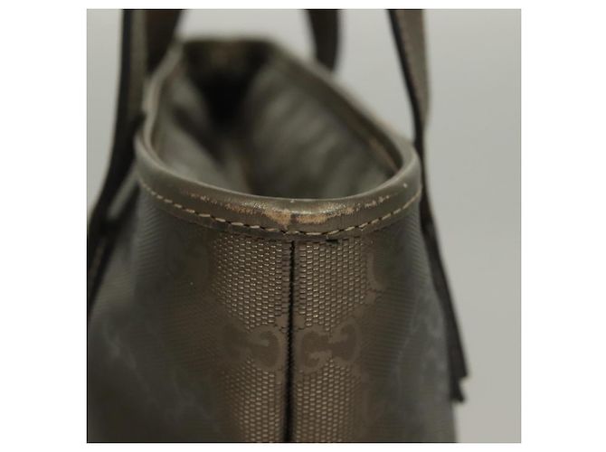 GUCCI GG Implementierung Tote Bag PVC Khaki Silber 211138 Auth sw1132 - Ansicht 8