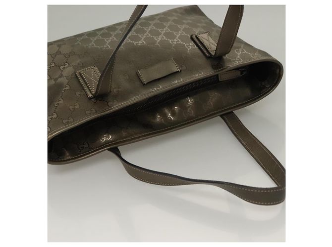 GUCCI GG Implementierung Tote Bag PVC Khaki Silber 211138 Auth sw1132 - Ansicht 9