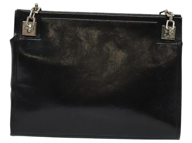 BALLY Borsa Tote in Pelle Nera Argento Auth 132476 Nero - vista 2