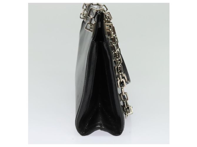 BALLY Borsa Tote in Pelle Nera Argento Auth 132476 Nero - vista 3