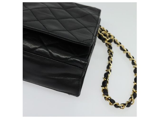 CHANEL Borsa a Spalla Matelassé in Pelle di Agnello Nera Oro CC Auth bs28257 Nero D'oro - vista 15