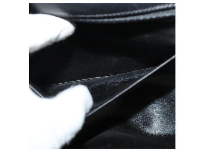 CHANEL Borsa a Spalla Matelassé in Pelle di Agnello Nera Oro CC Auth bs28257 Nero D'oro - vista 24