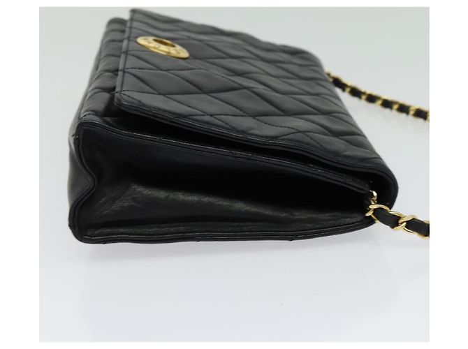 CHANEL Borsa a Spalla Matelassé in Pelle di Agnello Nera Oro CC Auth bs28257 Nero D'oro - vista 4