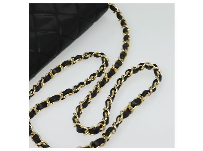 CHANEL Borsa a Spalla Matelassé in Pelle di Agnello Nera Oro CC Auth bs28257 Nero D'oro - vista 7