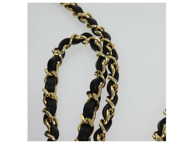 CHANEL Borsa a Spalla Matelassé in Pelle di Agnello Nera Oro CC Auth bs28257 Nero D'oro - vista 8