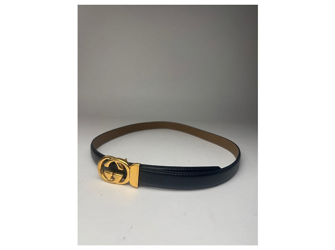 Vintage Gucci Ledergürtel schwarz - Ansicht 5