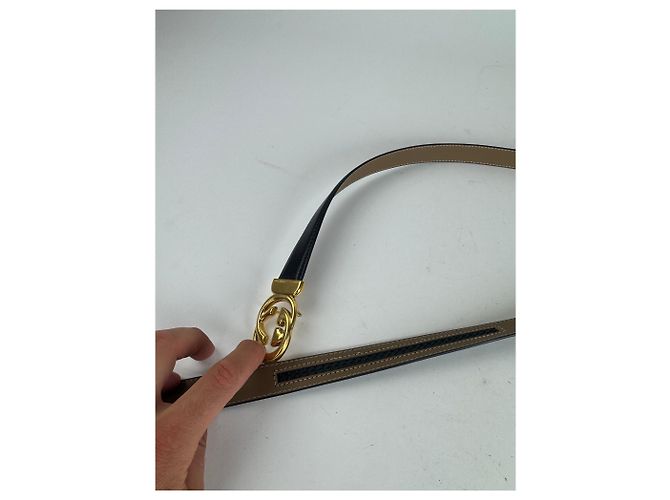 Vintage Gucci Ledergürtel schwarz - Ansicht 9