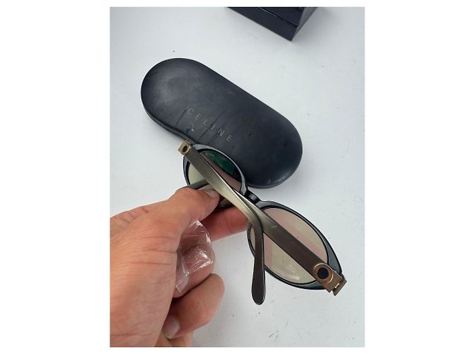 Céline Occhiali da sole retrò Celine Paris vintage marroni Marrone - vista 13