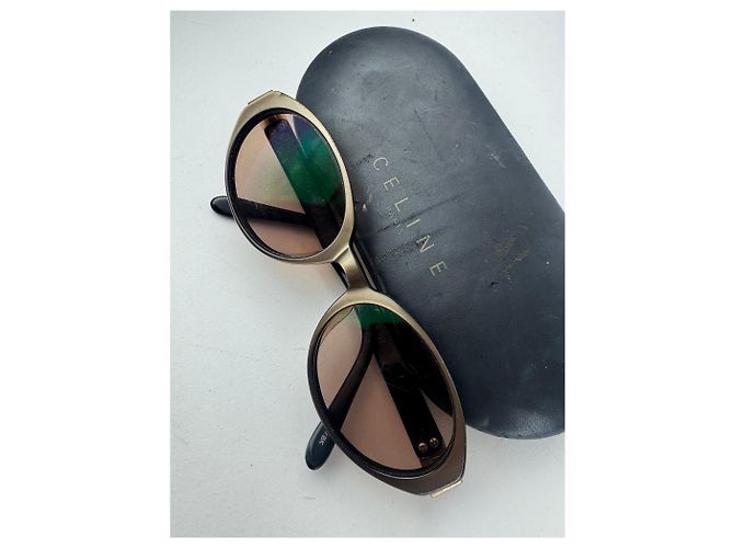 Céline Occhiali da sole retrò Celine Paris vintage marroni Marrone - vista 3