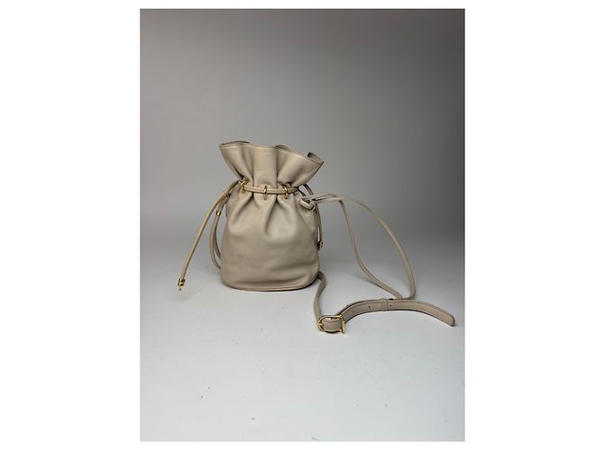 Céline Vintage Celine Seau16 Ledertasche grau weiß - Ansicht 2
