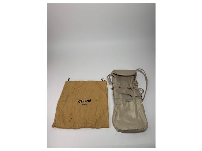 Céline Vintage Celine Seau16 Ledertasche grau weiß - Ansicht 3
